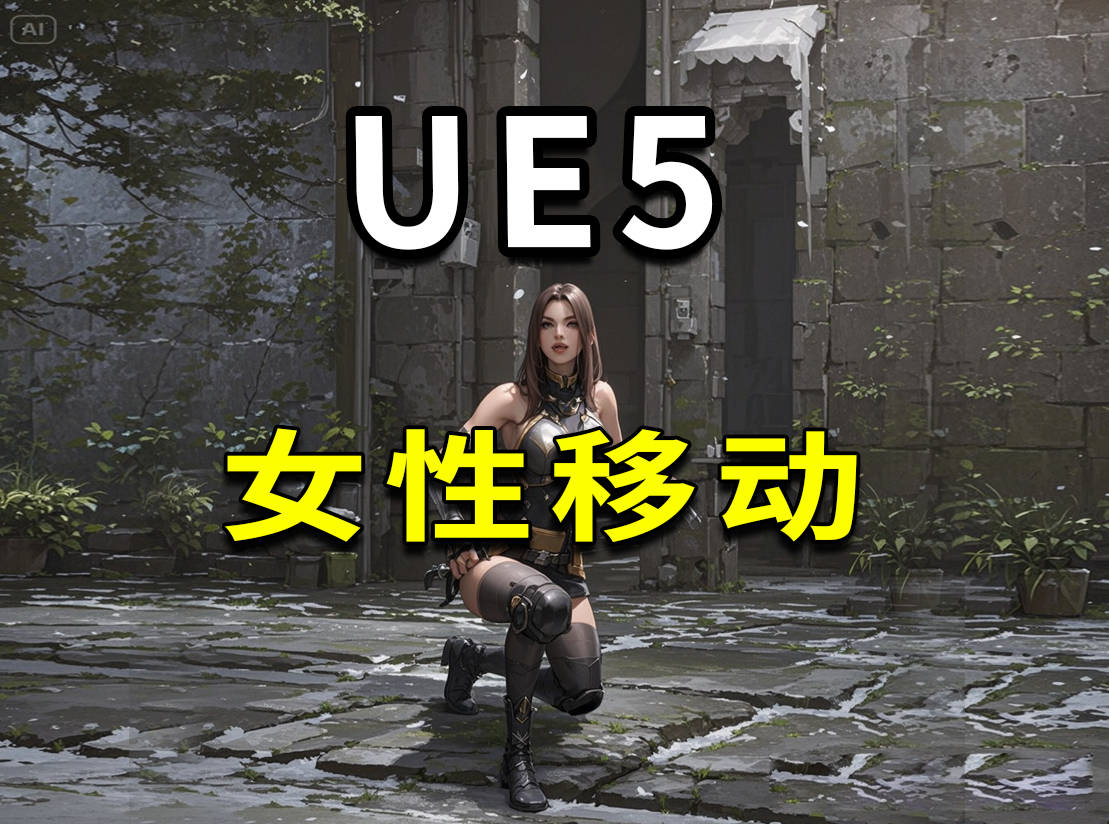 ue女性75种动作包括行走、转弯、跳跃、滚动 