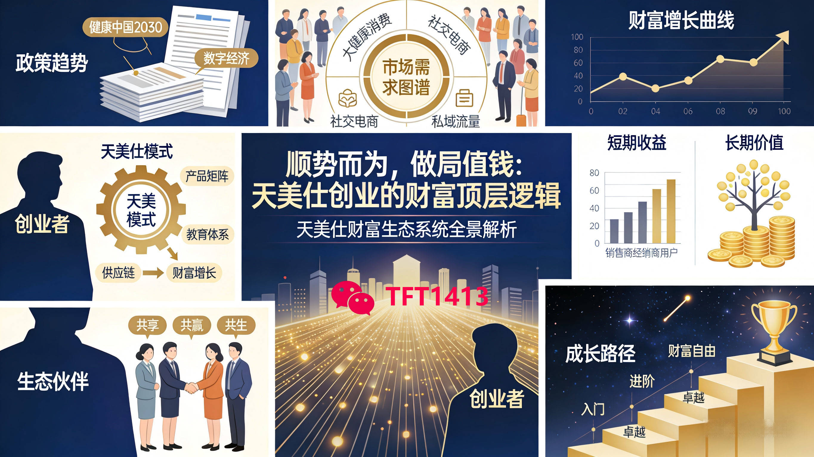 天美仕辉量系统：以大健康趋势为势以系统为局 让普通人从挣小钱到做局成终身值钱的创业者 