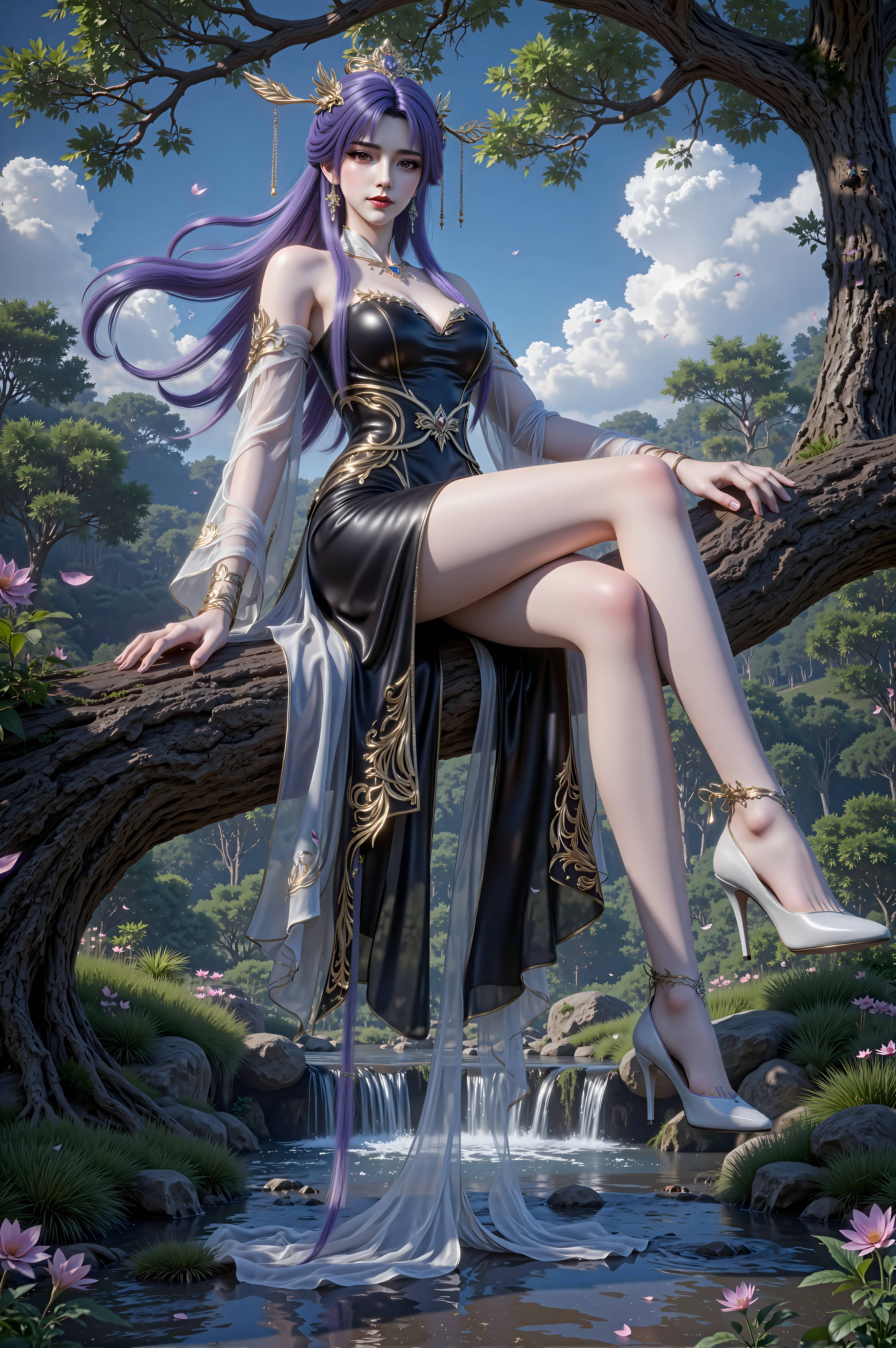 百炼成神天穹长老高清壁纸，国漫女神AI绘画二次元高清图集分享！