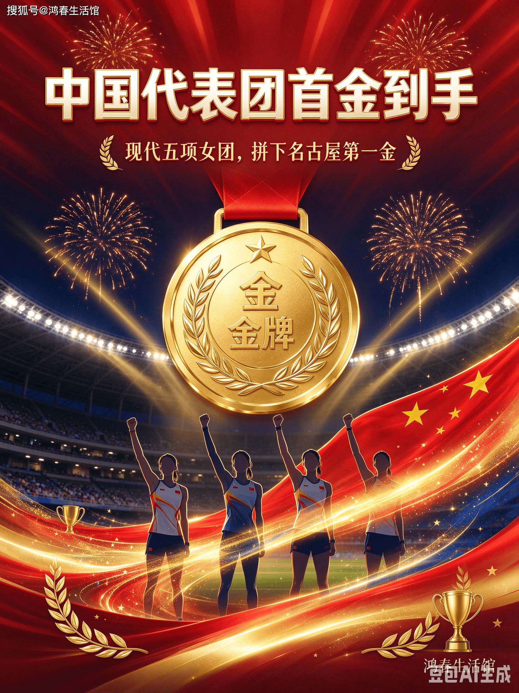 名古屋亚运首金到手！现代五项女队顶住新赛制压力夺冠