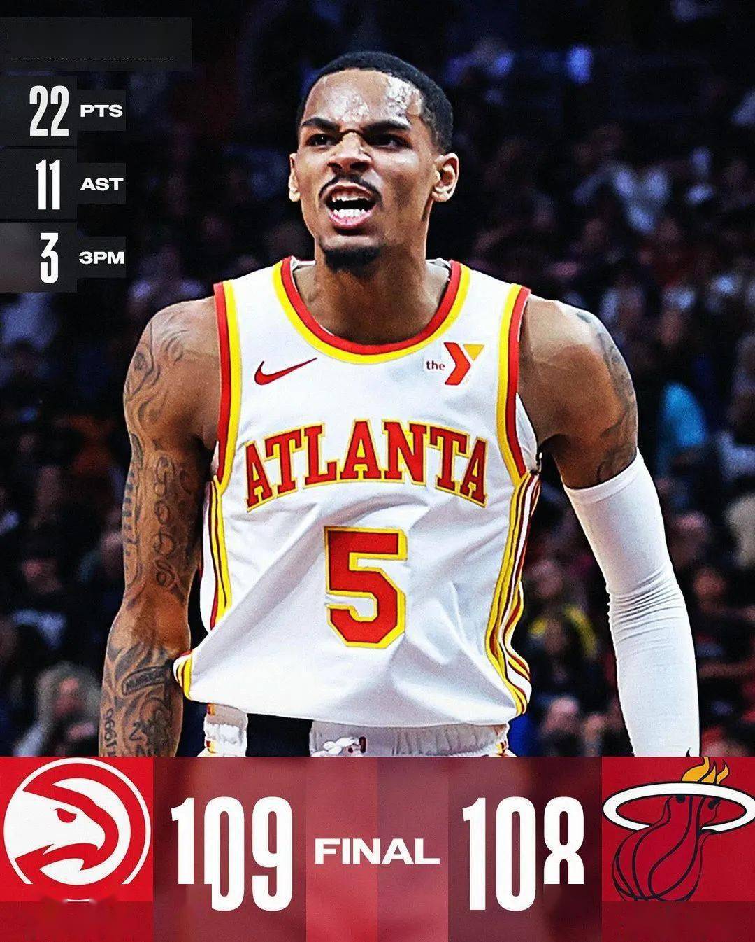 ©️nba默里三分准绝杀热火收获三连胜老鹰热火老鹰球员数据