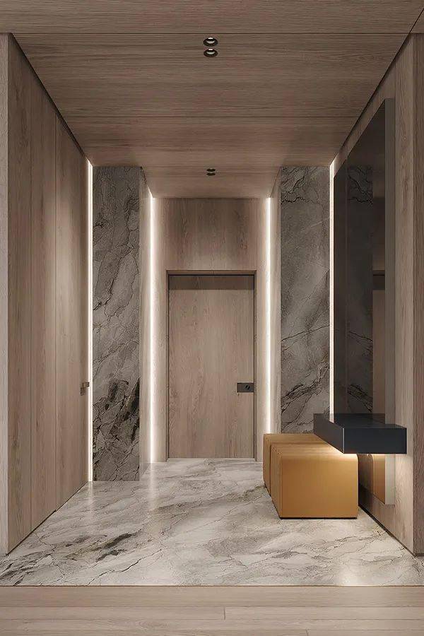 大理石玄关设计,展现现代简约东方美学