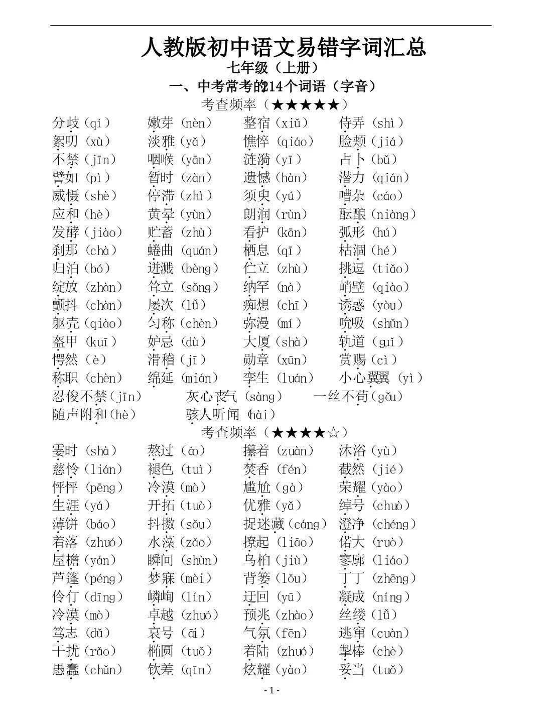 七年级下册语文字词(七年级下册语文字词有多少个)  第2张