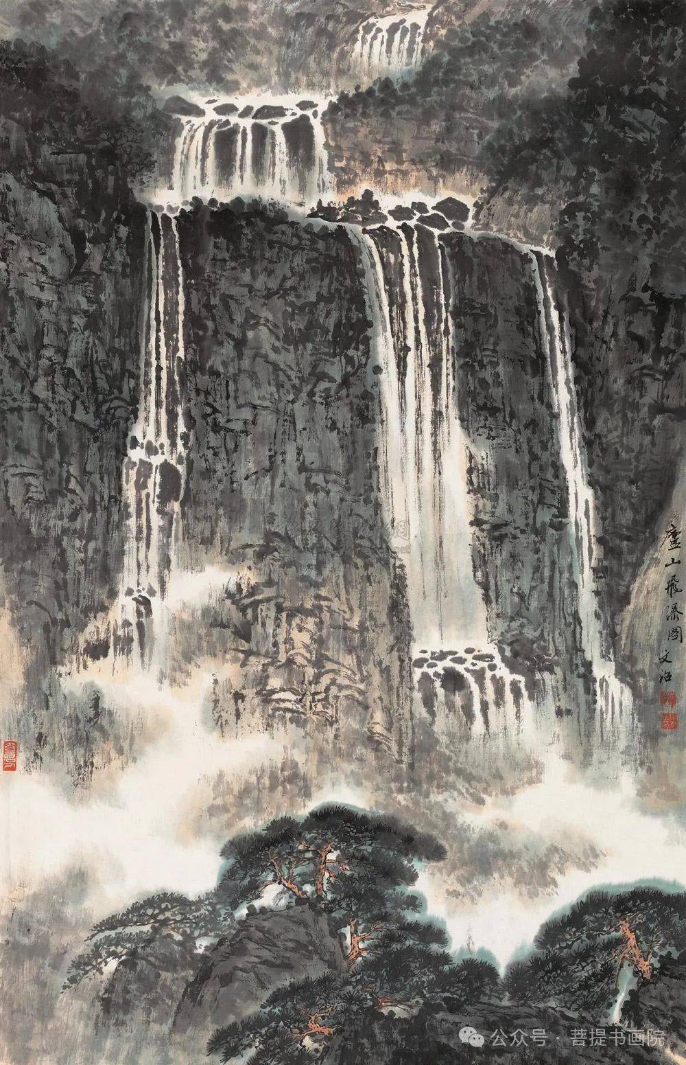 谭老师为你分享国画庐山山水画作品