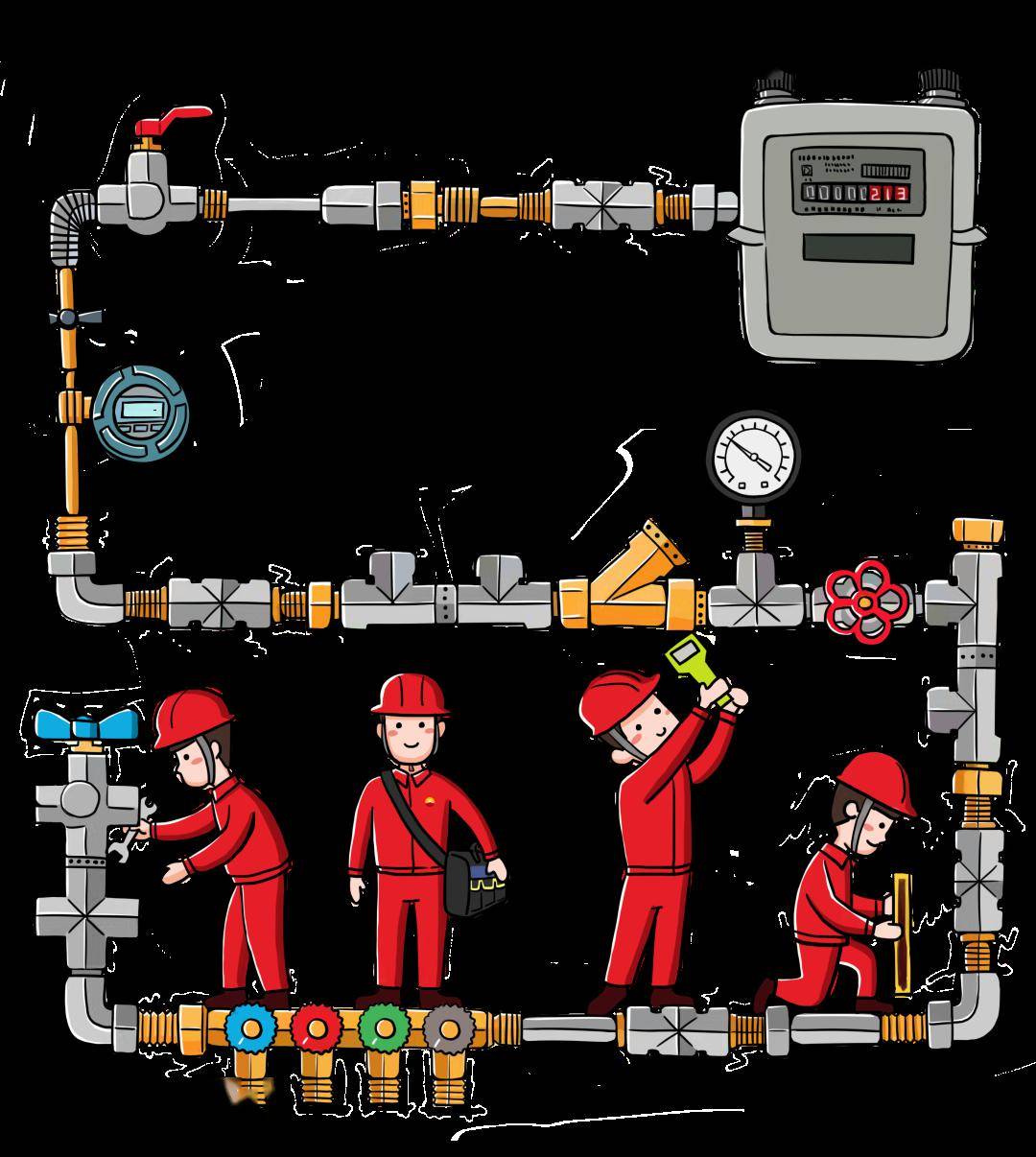 天然气管道卡通图片