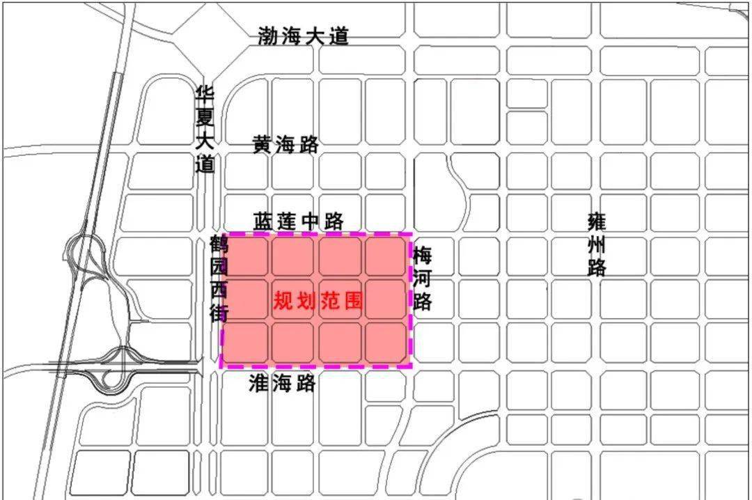 該項目位於鄭州航空港經濟綜合實驗區雙鶴湖片區內,由藍蓮中路,梅河