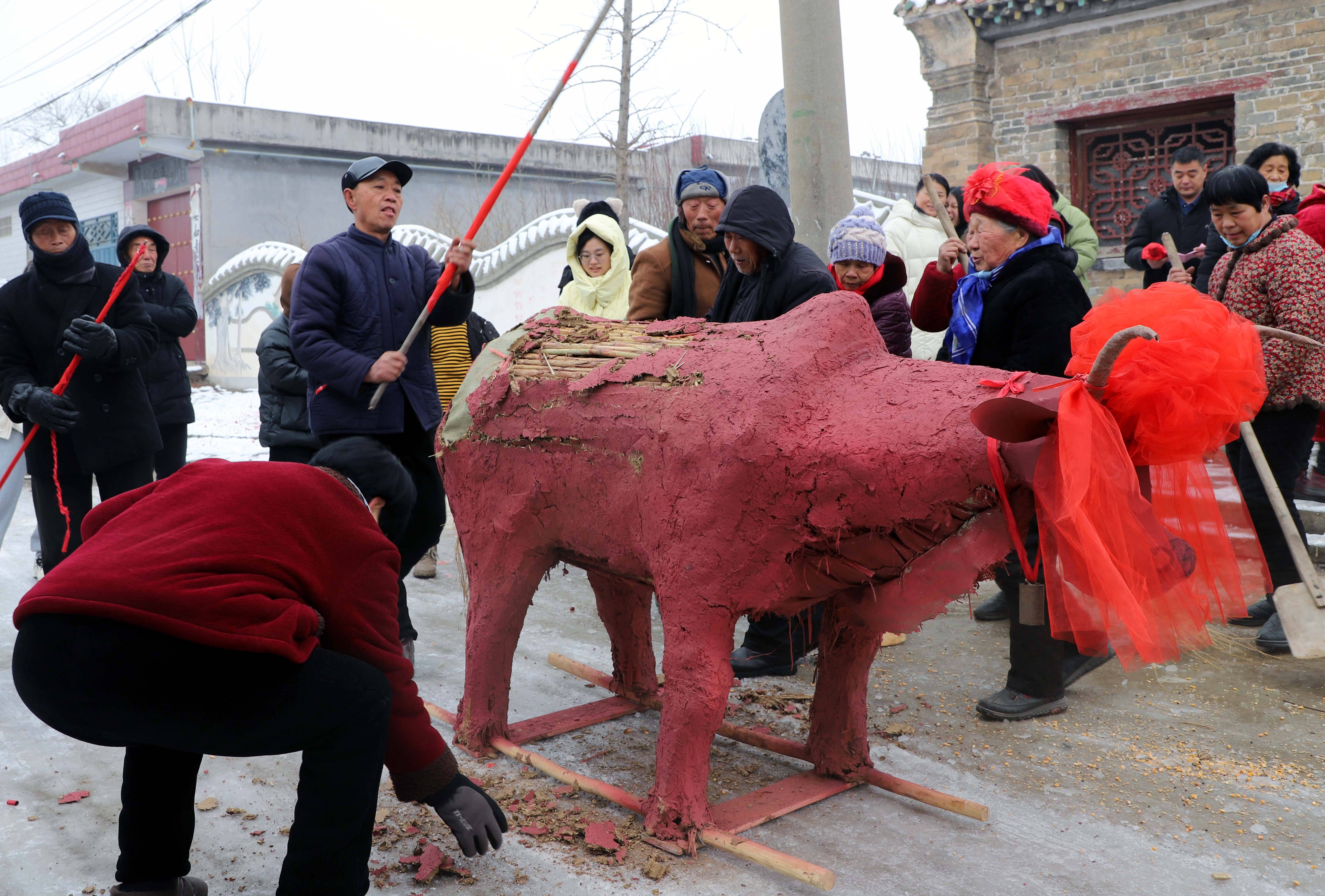 宝丰:"打春牛" 迎新春_土牛_村民_活动
