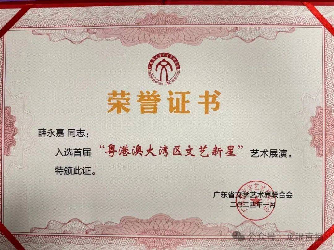 广东"鲁奖"获得者薛永嘉再获"粤港澳大湾区文艺新星"荣誉_艺术类_鲁迅