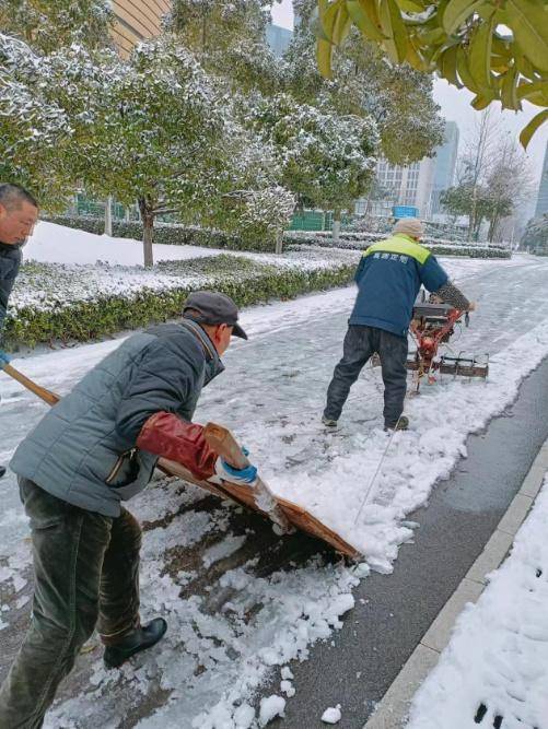 公园摆渡车变铲雪车_进行_道路_园林