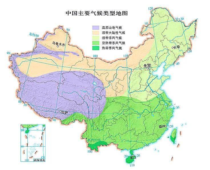 中国地图温度带图片