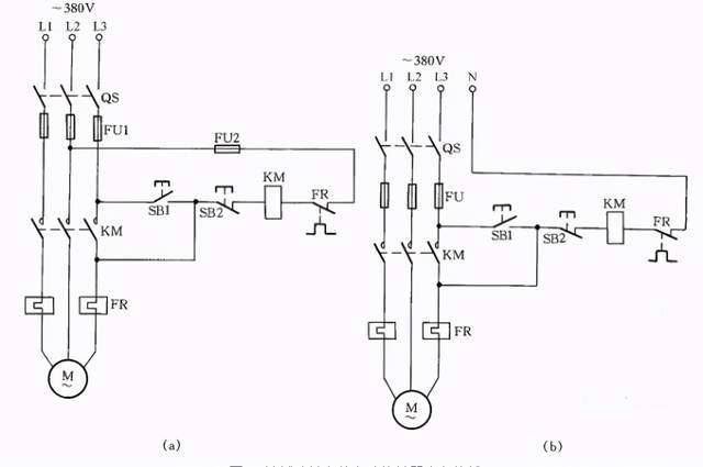 圖12(a)的接線還有缺陷,即在電動機停轉時,其引出線及電動機帶電,使