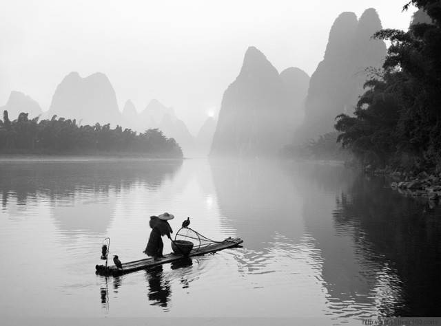 【原来】水墨意境,极致中国美!_小舟_鸬鹚_白云