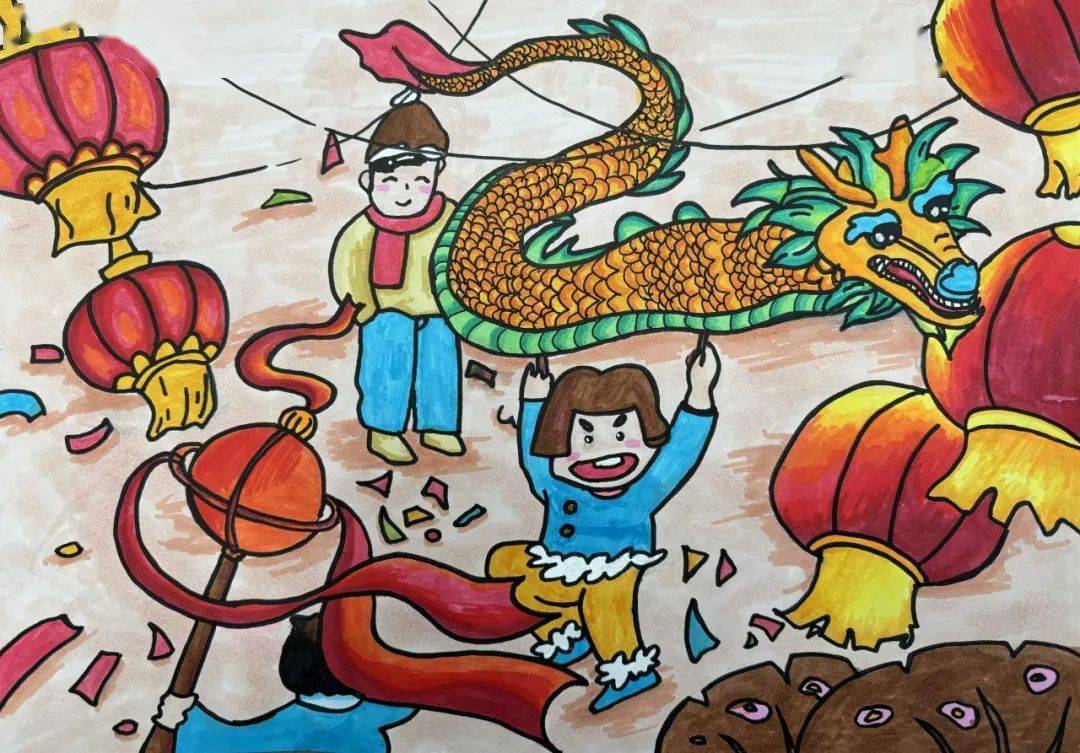 喜庆迎新春 童趣"中国龙"丨姚江小学二年级段喜迎新春系列活动_姚小