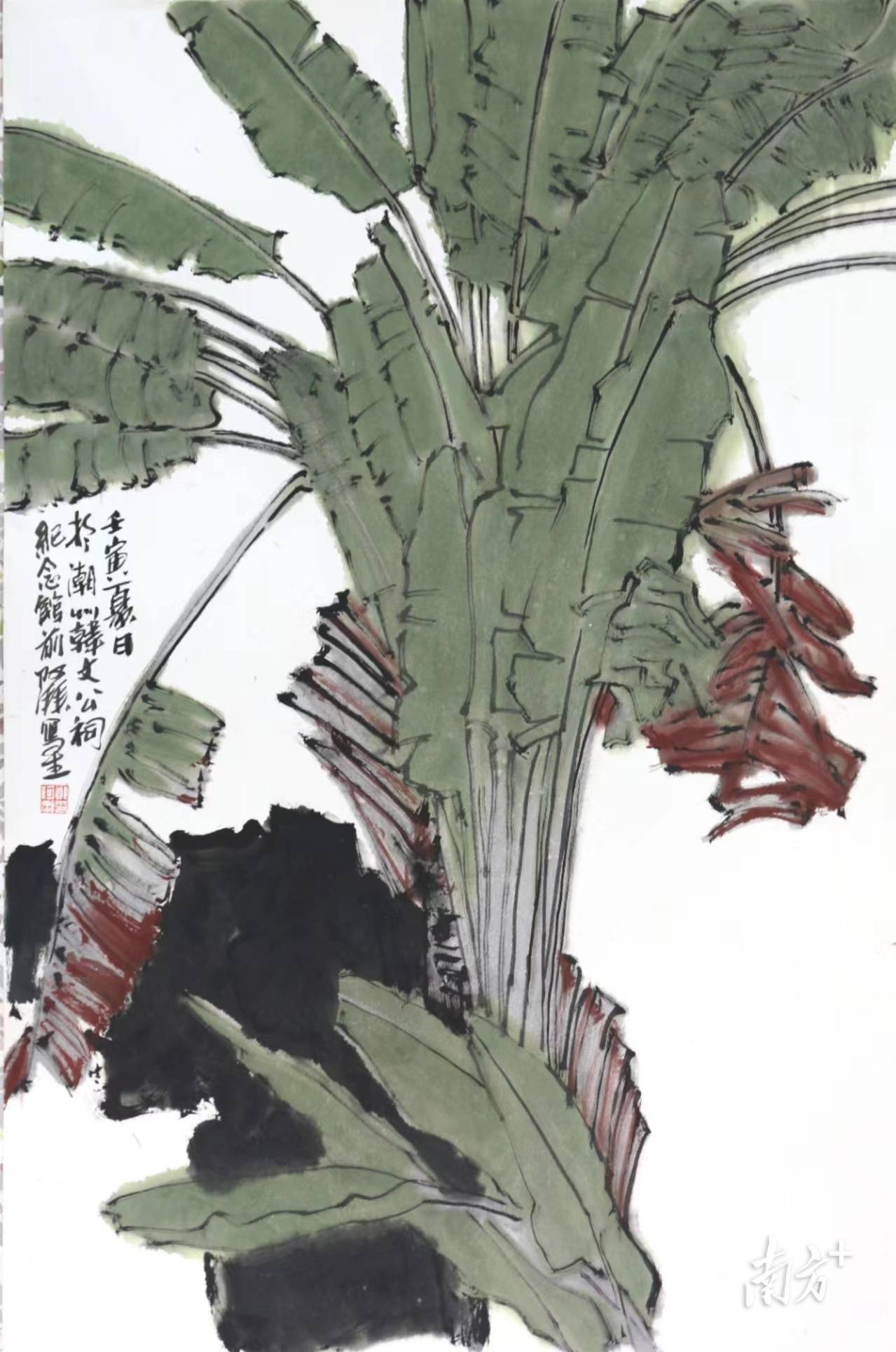 阿婆》(纸本水墨)冯昕《潮州行》之一(纸本水墨)张绚梓《思乡》(油