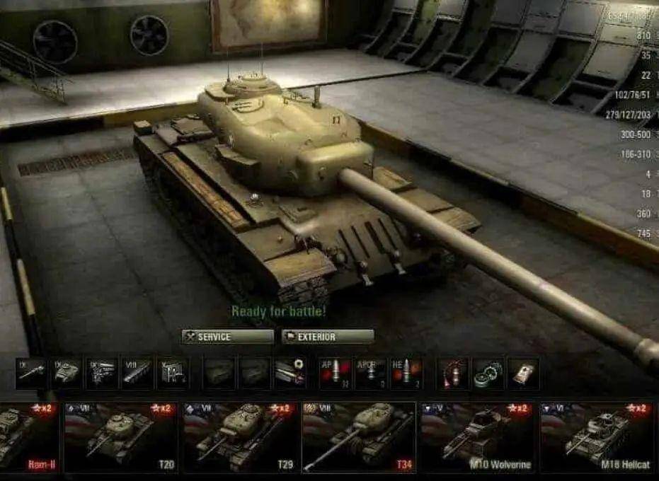 研发并购买了t34与t30,在更新后会收到t34,t30,m103与t110e5这4台坦克