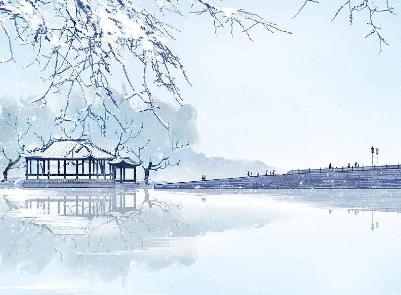 汪莘《行香子·腊八日与洪仲简溪行其夜雪作》【译】小店暂歇