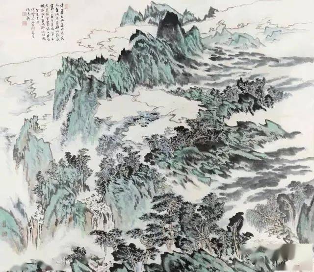 陆竞秀山水画图片