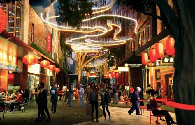 目前,dixon street的最新概念设计已经公布,悉尼市政府希望恢复唐人街