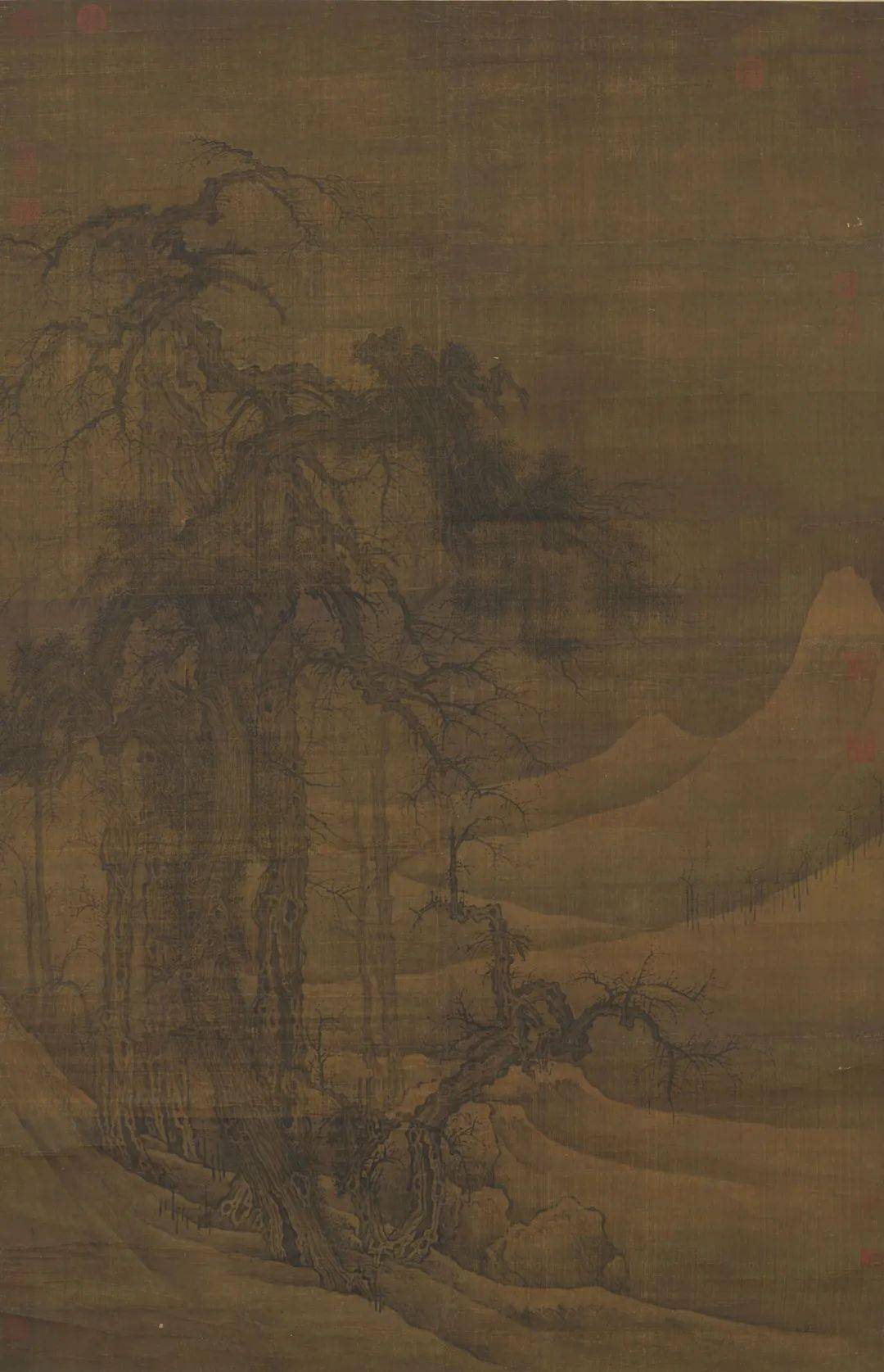 中国历代名家笔下的寒林图,真好看!_李成_平远_局部
