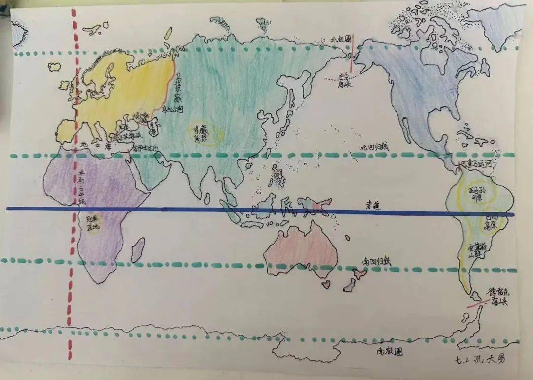 地理世界政区图手绘图片