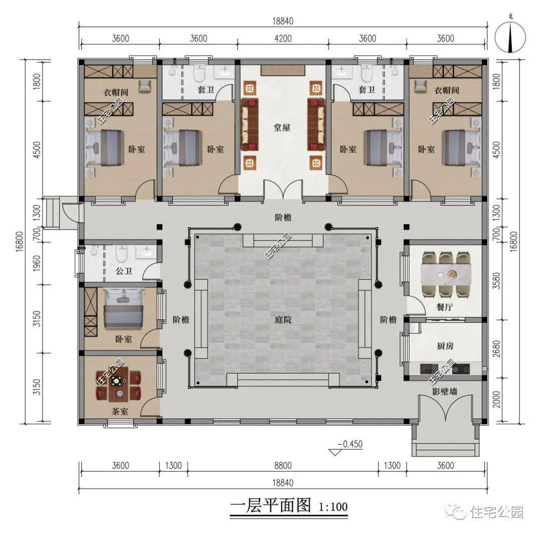 10套农村中式小院,藏有四季绚烂,绝美设计你一定不能错过_尺寸_户型