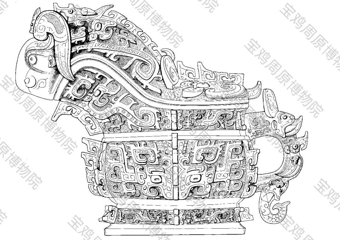 夔龙纹器盖与器身铭文器盖同铭各40字,行款异,器身铭6行,器盖铭4行