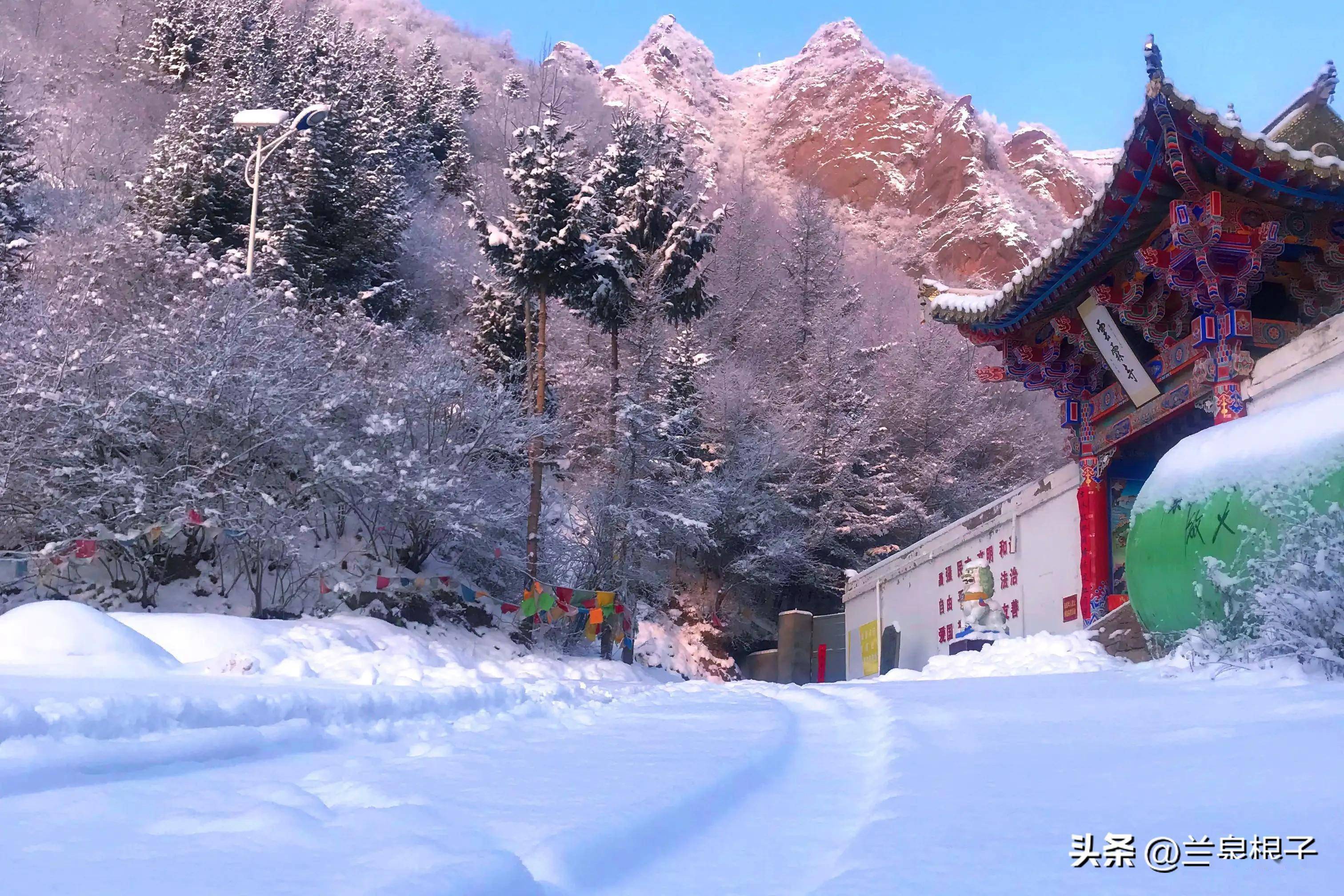雪后兰州大尖山腹地云霖寺——恰似童话世界景色美如画卷_寺庙_宁静