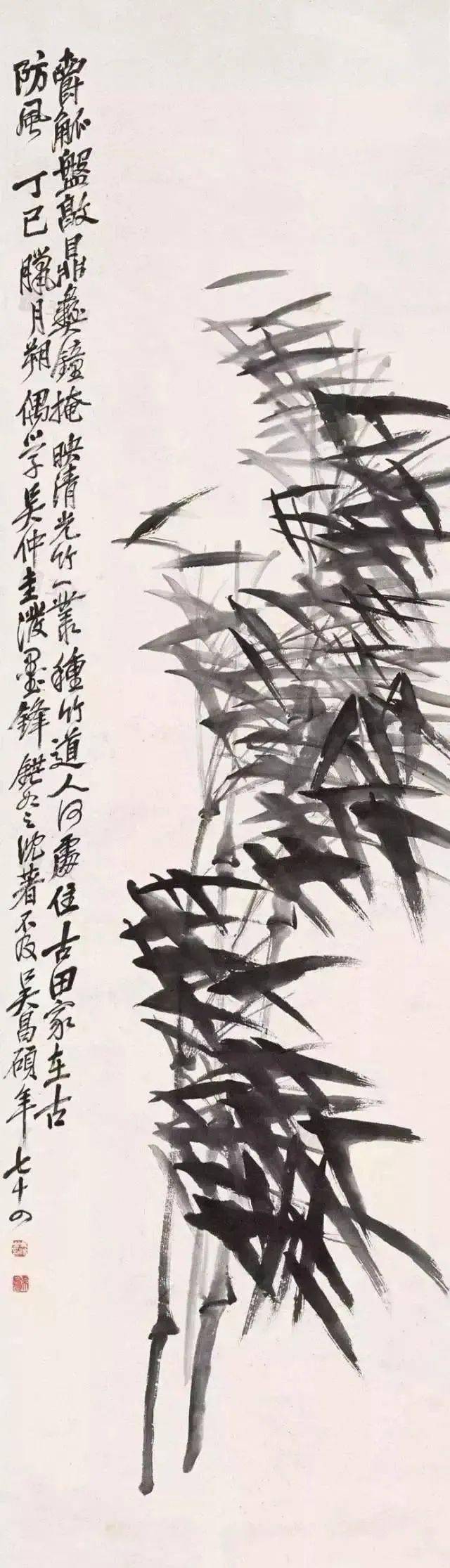 吴昌硕墨竹 | 笔笔金错刀,爽爽金石风_笔下_中国_竹子