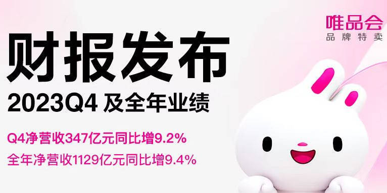 唯品会发布2023年业绩:净营收1129亿元同比增9.