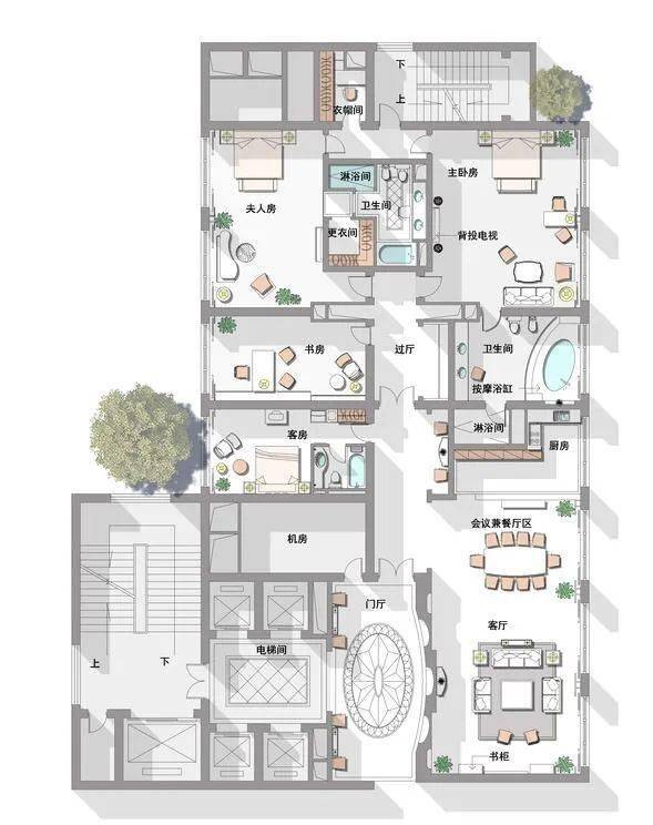 金螳螂:室内方案布局彩平图,就应该这样做!