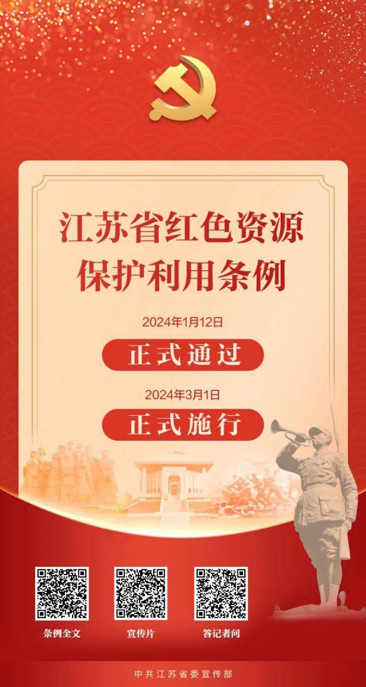 《江蘇省紅色資源保護利用條例》3月1日起實施_革命_新四軍紀念館