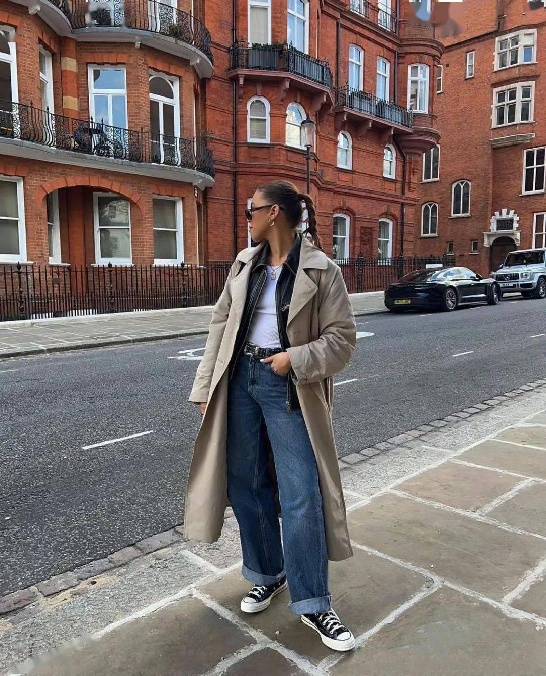 风衣牛仔裤春天最潮穿搭