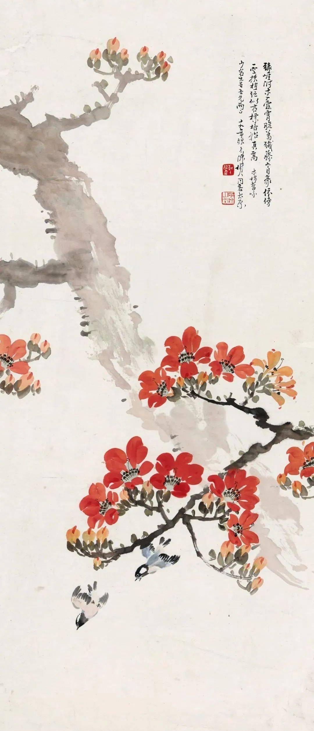 岭南名家笔下的木棉花,灿若云霞!_红棉_赵少昂_陈树人