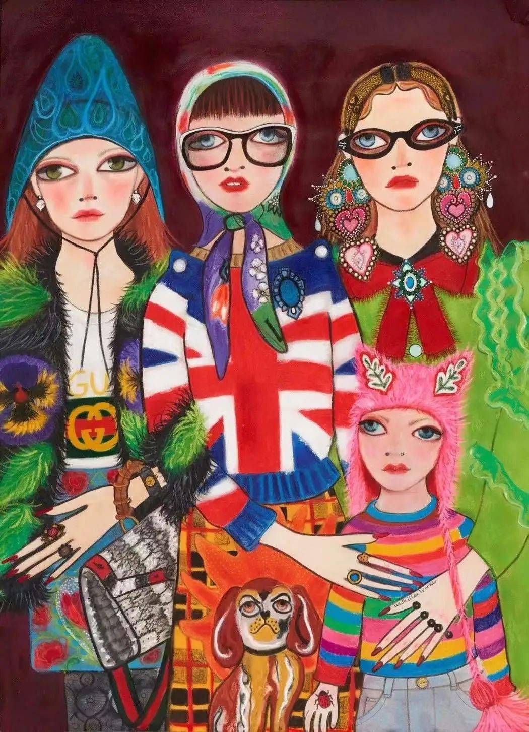 gucci的御用时尚插画师们用怪诞演绎时尚