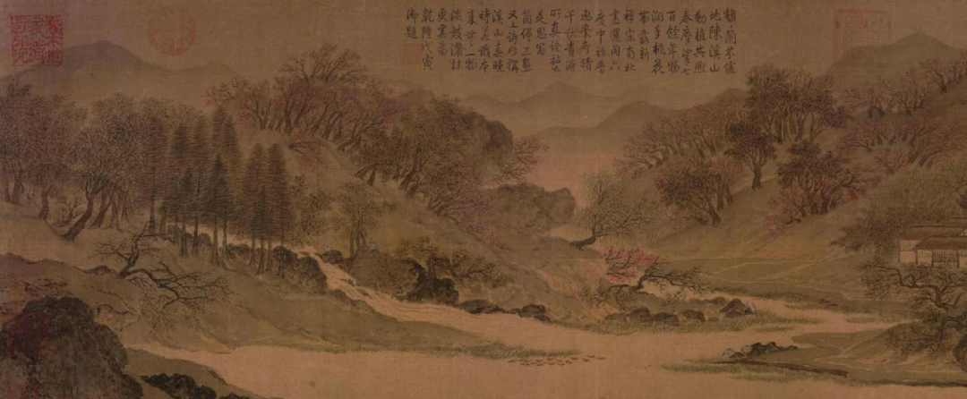 这幅春江晚景虽已失传,但惠崇和尚还有一幅《溪山春晓图》传世,原作就