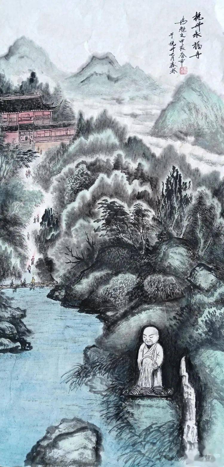 马勉之中国画:浙江寺庙二十四景