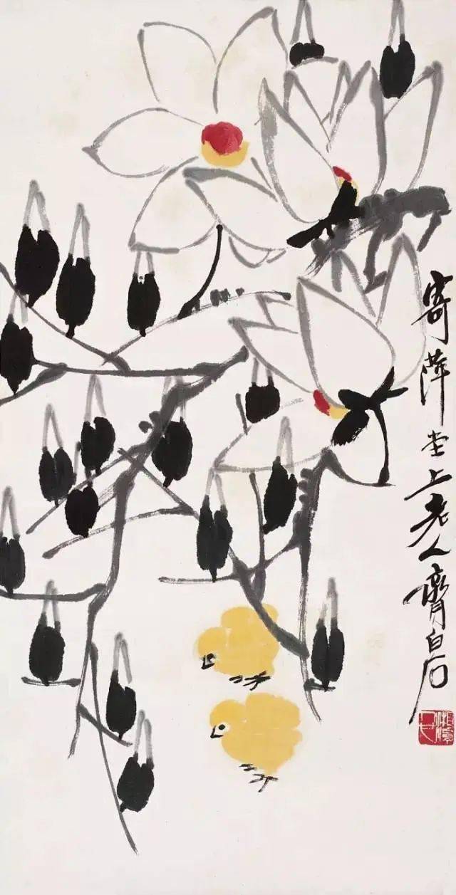 黄胄| 写意小鸡和母鸡的画法_下图_小笔_大笔