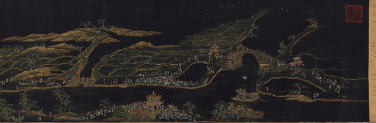 国宝《万笏朝天图卷》首次离开天津来渝展出_画卷_溥仪_画作