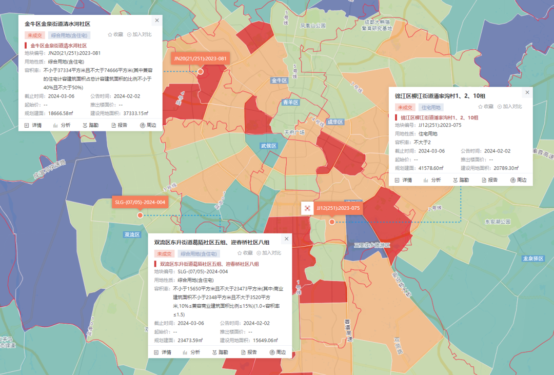 成都中心城区龙年首拍揽金约19亿,最高溢价率达31.76%_地块_用地_锦江区
