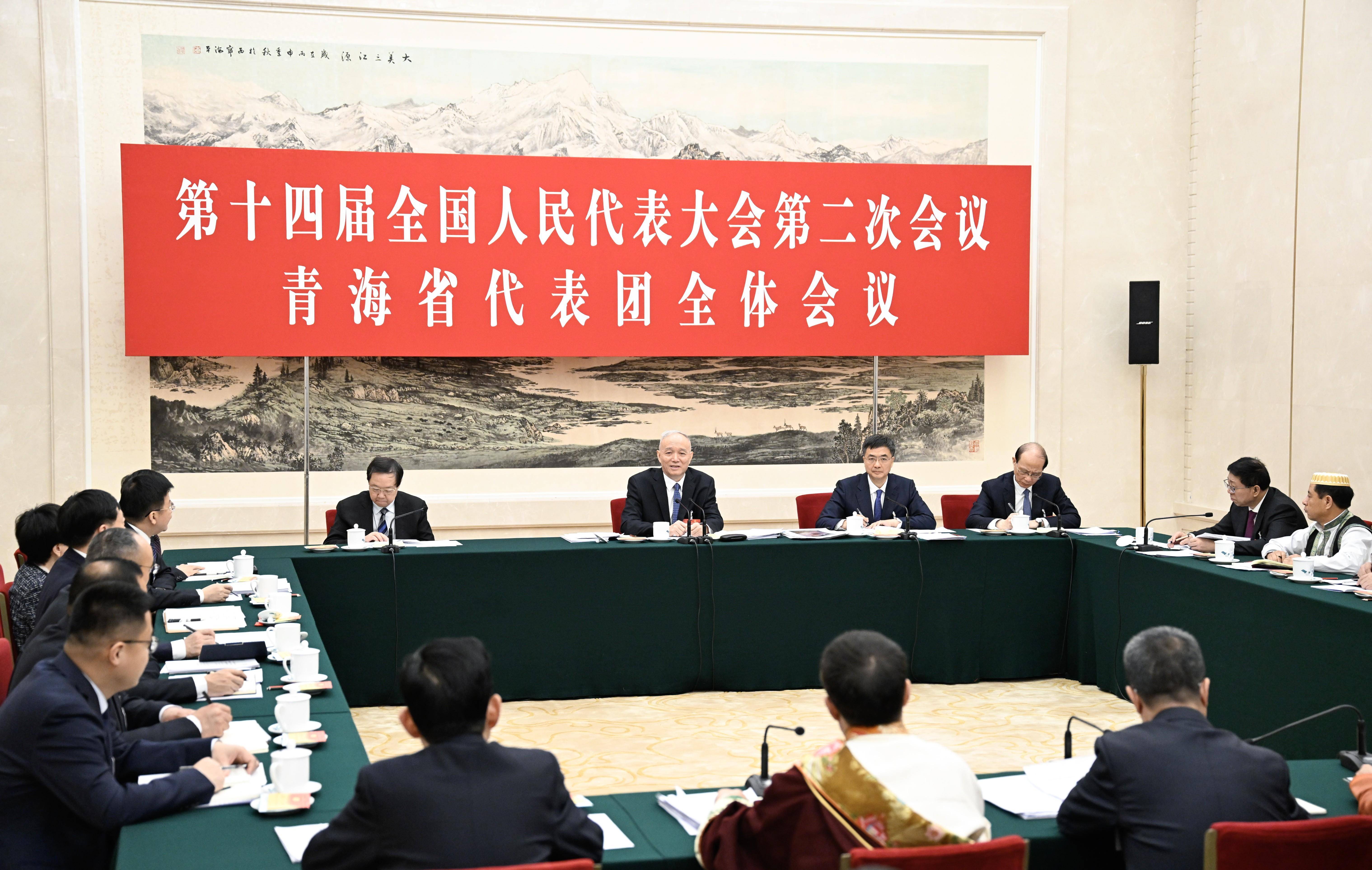 两会丨蔡奇参加青海代表团审议_新华社_中央书记处_谢环驰