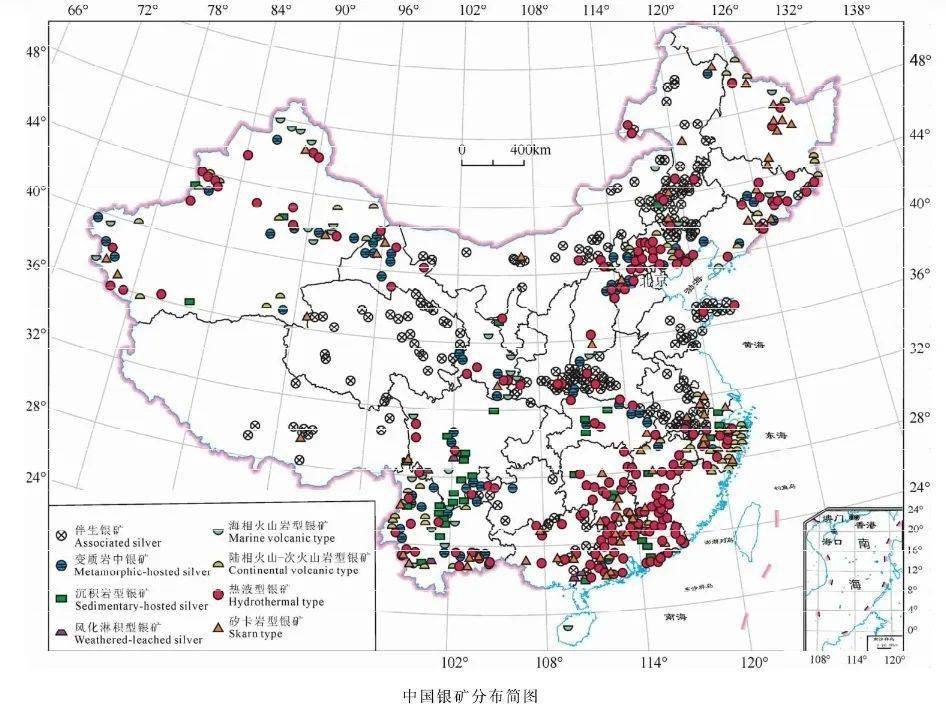 中国银矿分布图高清图片