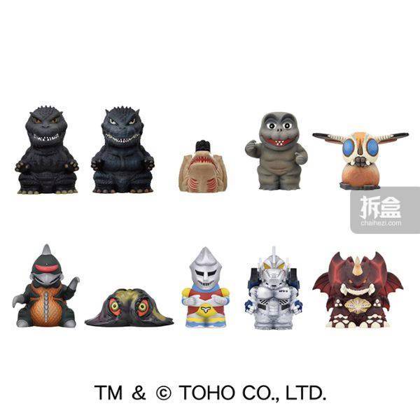 ensky哥斯拉软胶掌上公仔第二弹扭蛋盒蛋日系手办摆件