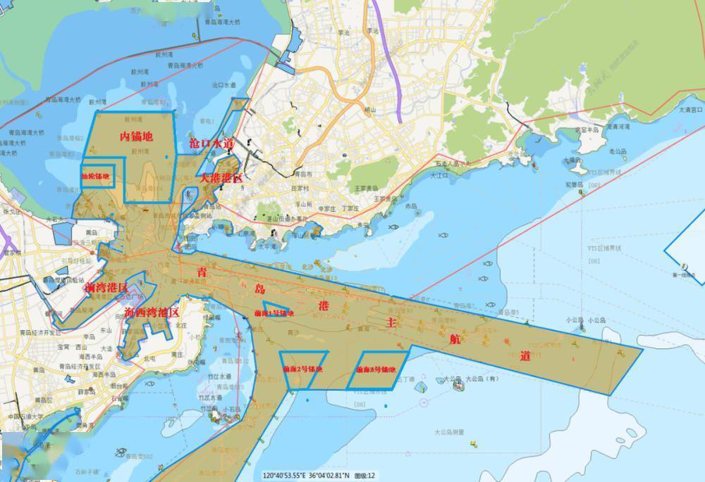 青岛海区分布示意图图片