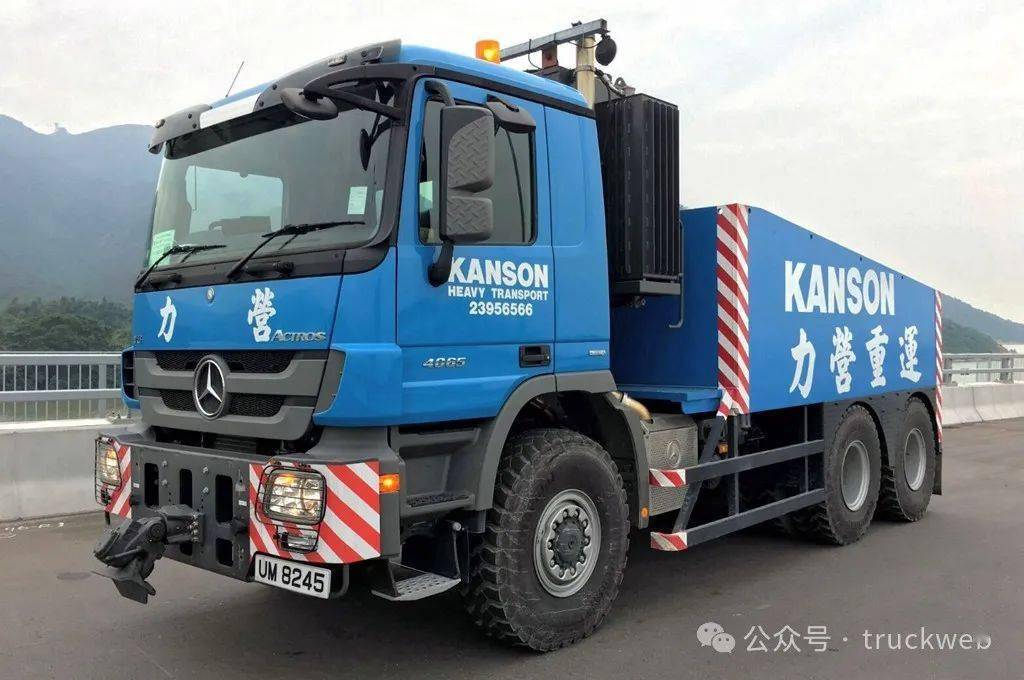 652马力全驱重拖 香港实拍奔驰actros 4065 v8 slt 6x6大件牵引车