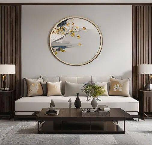 新中式沙发背景墙,家居设计中一道亮丽的风景线