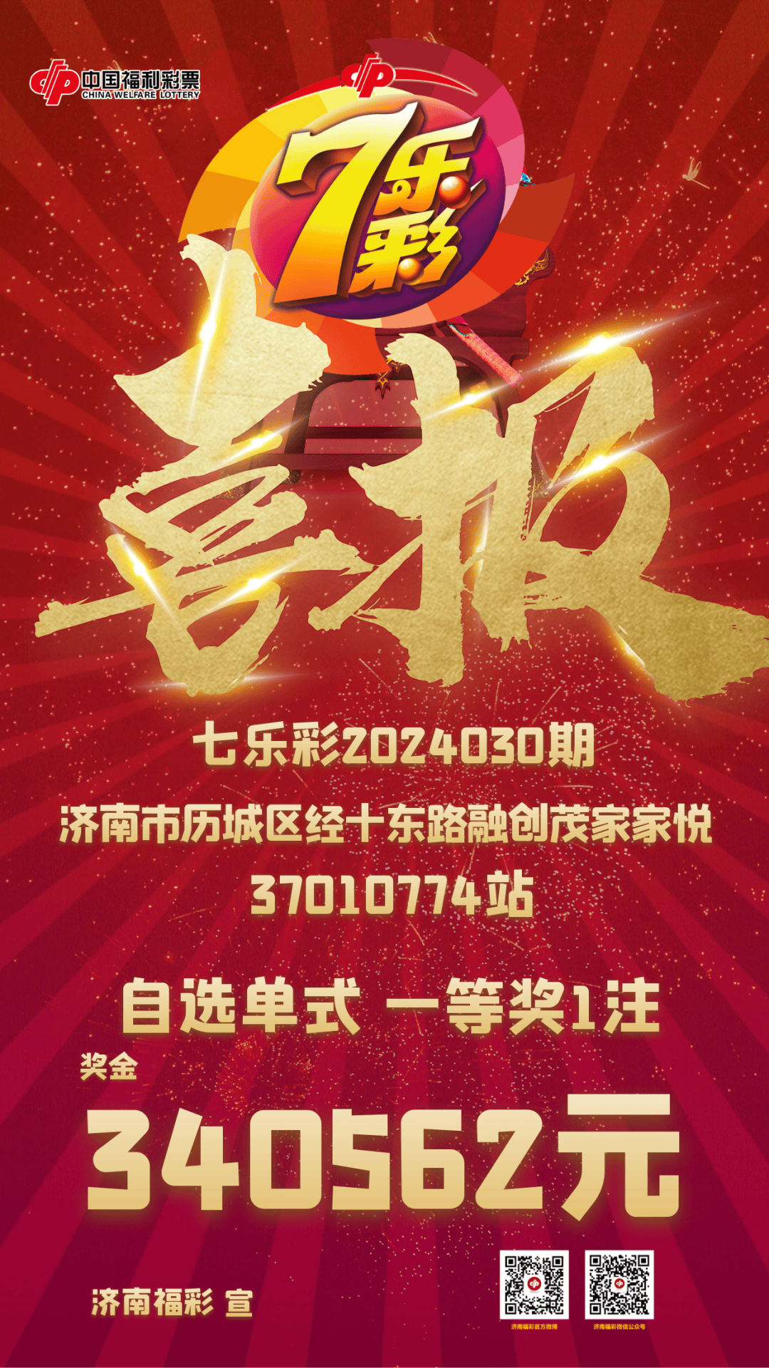 早春二月七乐彩金奖喜降泉城