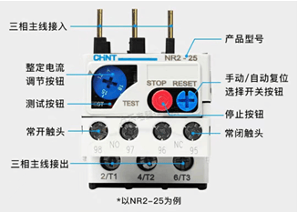 热继电器的介绍以nr225型号热继电器为例