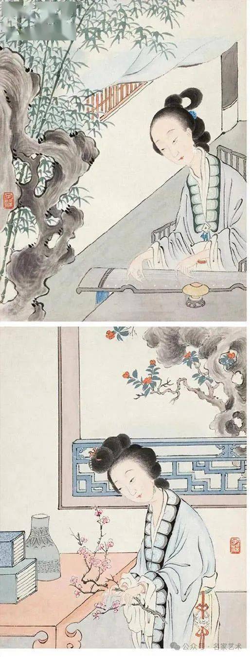 名品视界清代包栋仕女图册
