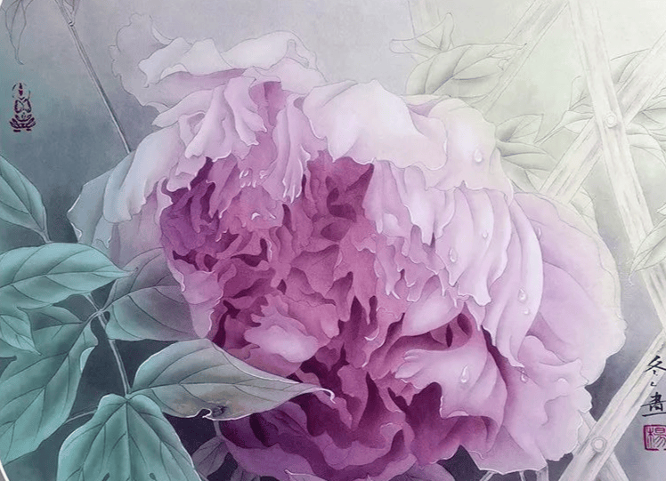 欣赏一组杨冬冬工笔牡丹花23图花配诗