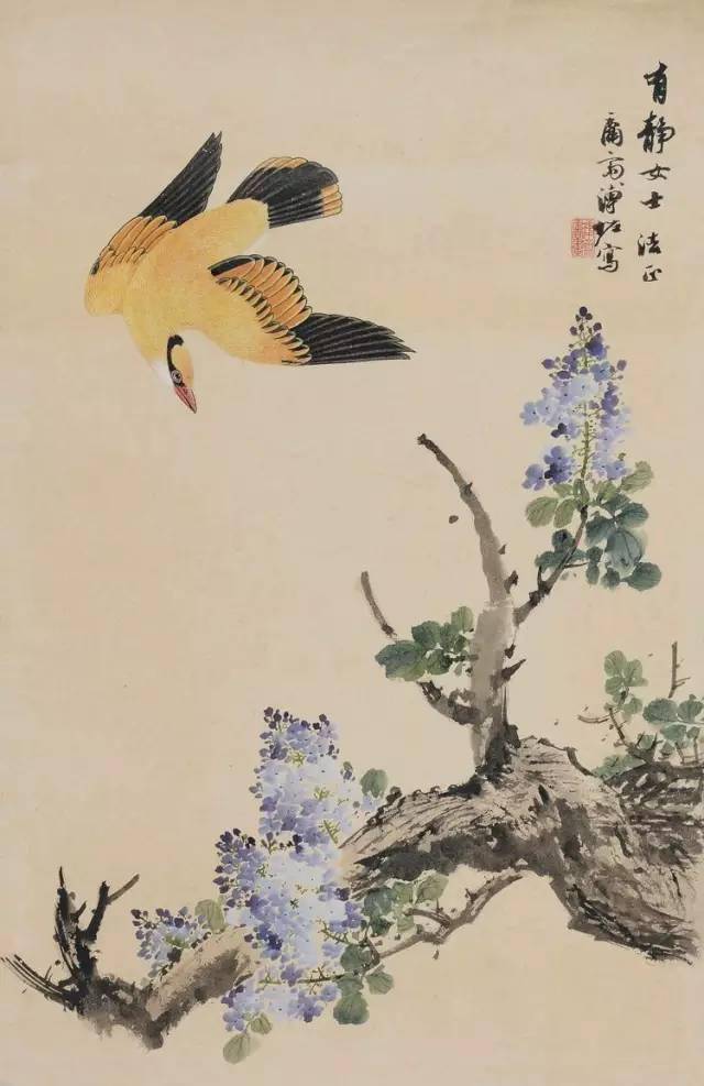 模写】【一灯】nb2741〈愛新覚羅溥佐〉雪景花鳥図 中国画